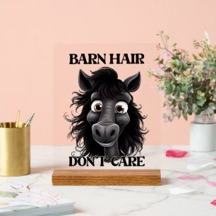 Señal Acrílica Gracioso barn pelo caballo arte de palabras