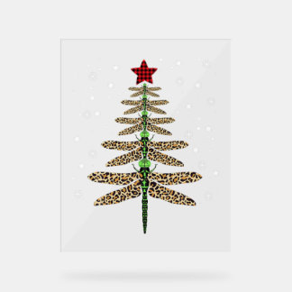 Señal Acrílica Gracioso Dragonfly navidad árbol ornamentos leopar