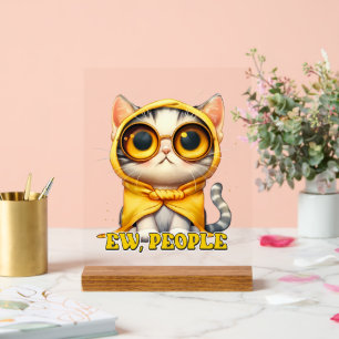 Señal Acrílica Graciosos gatos sarcásticos y arte verbal