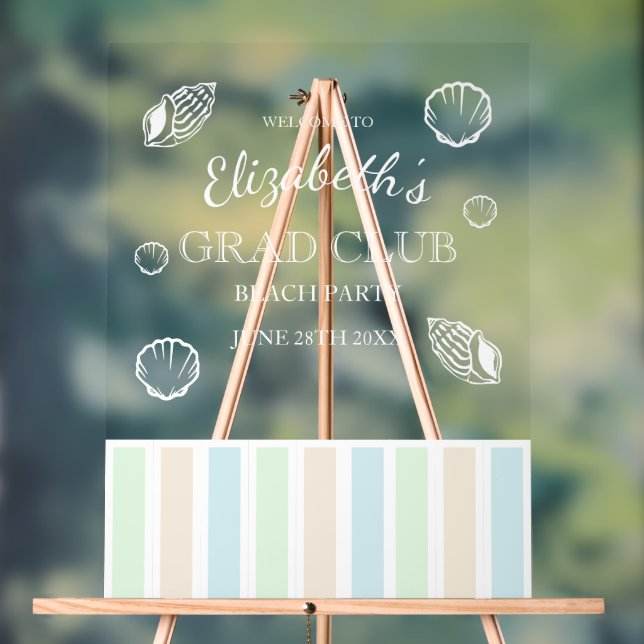 Señal Acrílica Grad Club Beach Party (Neutral )