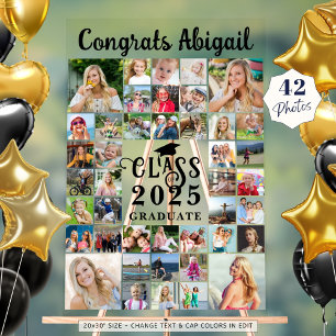 Señal Acrílica Graduación 42 Clase de guión de Collage de fotos A