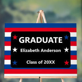 Señal Acrílica Graduación de Estrellas y Tiras Patrióticas