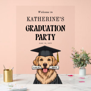 Señal Acrílica Graduación de personalizado Perro recuperador de o