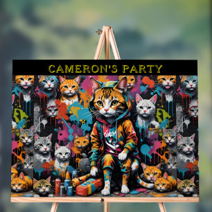 Señal Acrílica Graffiti Legend Street Cat Añadir nombre Fiesta de