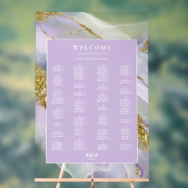 Señal Acrílica Gráfica de asientos abstractos de lavanda de tinta