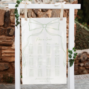 Señal Acrílica Gráfica de asientos de Boda verde blanco y salado
