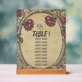 Señal Acrílica Gráficas de asientos clásicas de Boda marrón