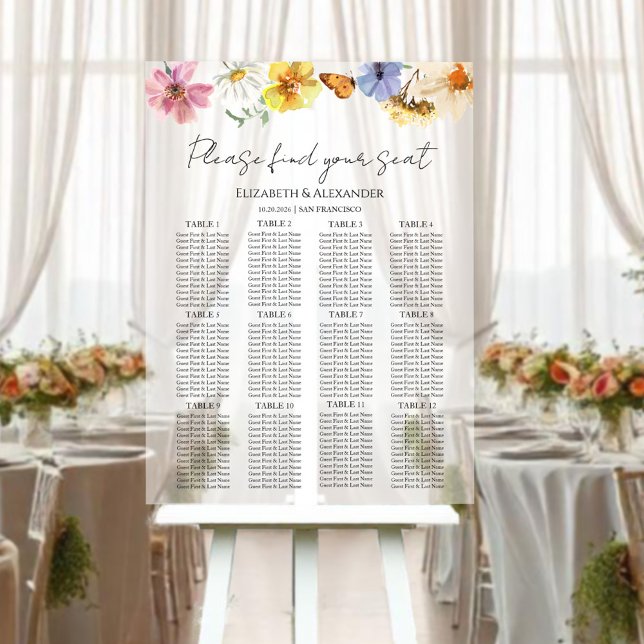 Señal Acrílica Gráfico de asientos acrílicos del Boho Boda de Flo (Subido por el creador)