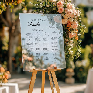 Señal Acrílica Gráfico de Asientos Alfabetico para Boda Minimalis