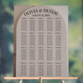 Señal Acrílica Gráfico de Asientos de Boda Arch Neutral Luxe