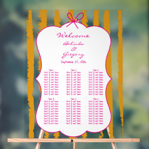 Señal Acrílica Gráfico de Asientos de Boda con Raya Caprichosa Es