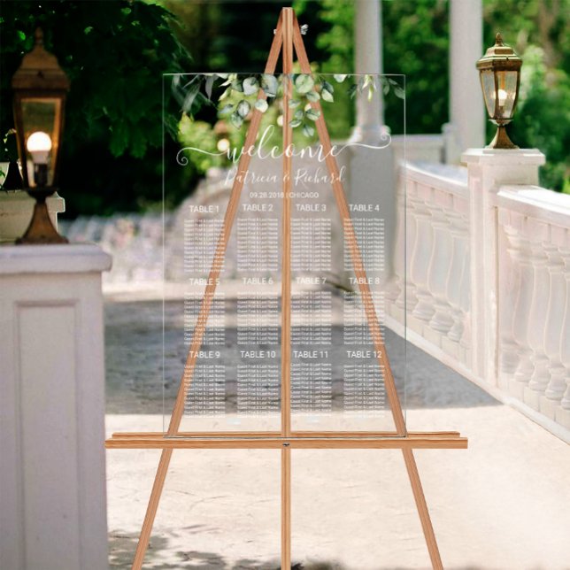 Señal Acrílica Gráfico de Asientos de Boda con Verdor  (Subido por el creador)