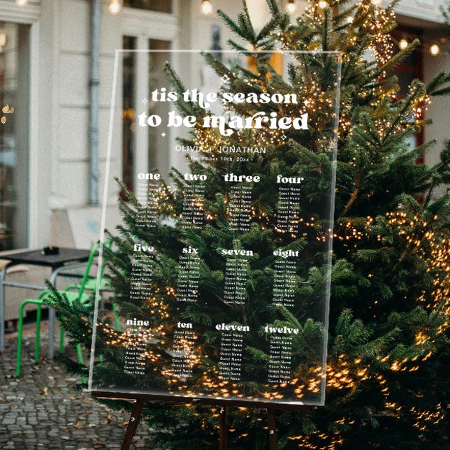 Señal Acrílica Gráfico de asientos de boda de invierno para navid (Subido por el creador)
