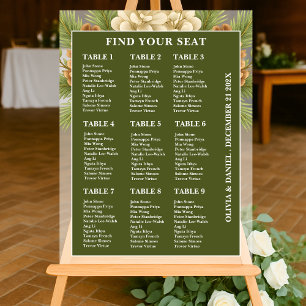 Señal Acrílica Gráfico de asientos de boda de invierno Rótulo acr