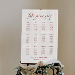 Señal Acrílica Gráfico de asientos de Boda de Navidades blancos R