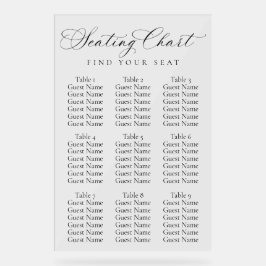 Señal Acrílica Gráfico de Asientos de Boda en Letra Script Elegan