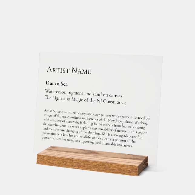 Señal Acrílica Gran galería de arte transparente (Ángulo)