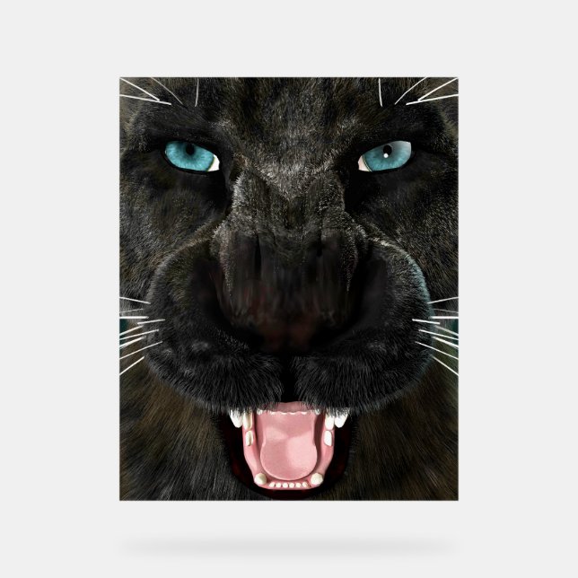 Señal Acrílica Gran Gato Pantera Negra (Anverso)