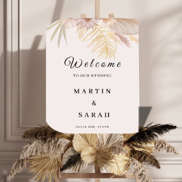 Señal Acrílica Gran Letrero de Bienvenida para Boda Botánica Boho