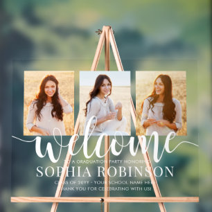 Señal Acrílica Guión de la Fiesta de Graduación Bienvenida y Coll