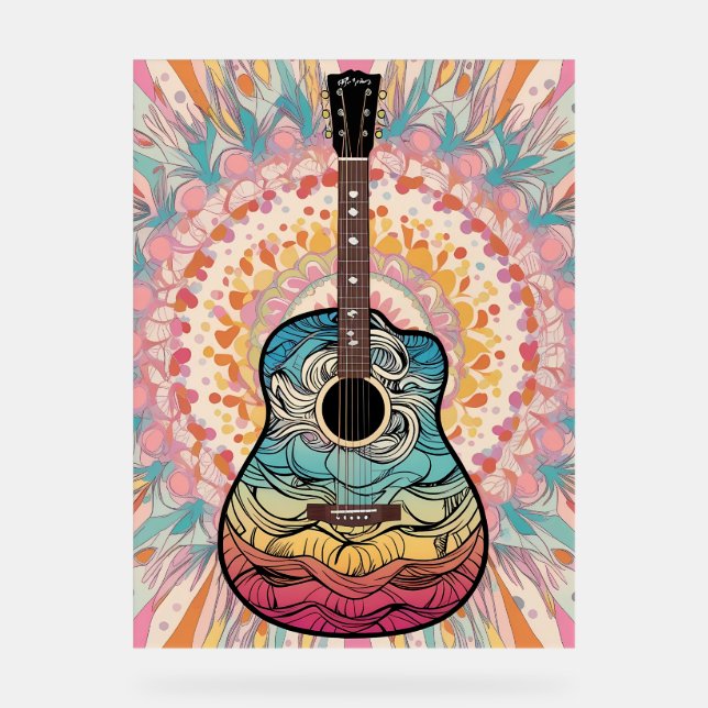 Señal Acrílica Guitar boho (Anverso)