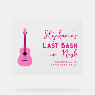 Señal Acrílica Guitarra rosa: Última erupción en Nash Bachelorett