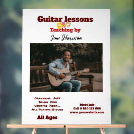 Señal Acrílica Guitarra Teacher Rótulo acrílico personalizado