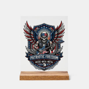 Señal Acrílica Guitarrista de la Libertad Patriótica Música de Cr