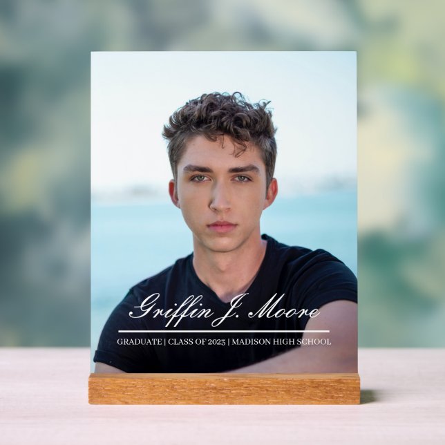 Señal Acrílica Guy Grad Modern Graduate Photo Plaque (Neutral )