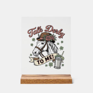 Señal Acrílica Habla Derby Conmigo Caballo Mint Julep Camiseta Vi