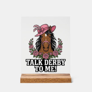 Señal Acrílica Háblame del Derby Diseño de Derby de Rosa de Cabal