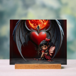 Señal Acrílica Hada del Día de San Valentín de Luna de Sangre