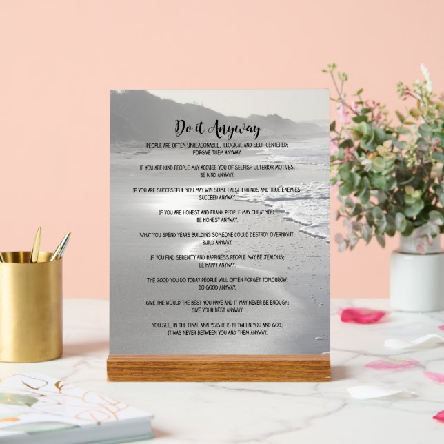 Señal Acrílica Hágalo De Todas Maneras Misty Ocean Beach (Boda)