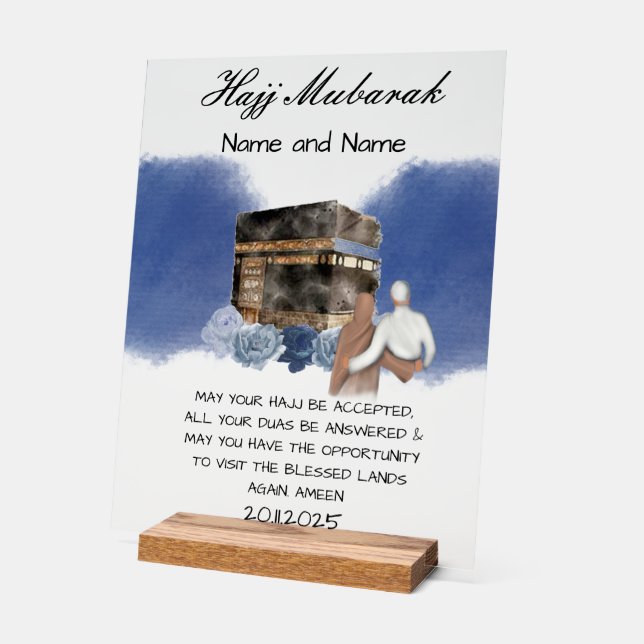 Señal Acrílica Hajj Mubarak acrílico (Ángulo)