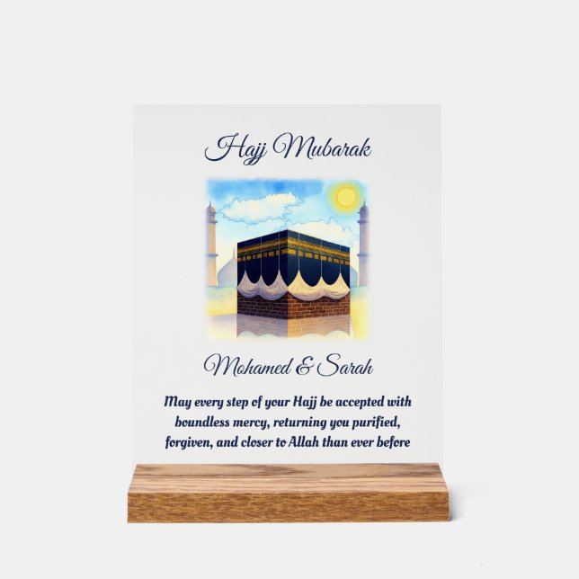 Señal Acrílica Hajj Mubarak Personalised Islamic Gifts (Anverso)
