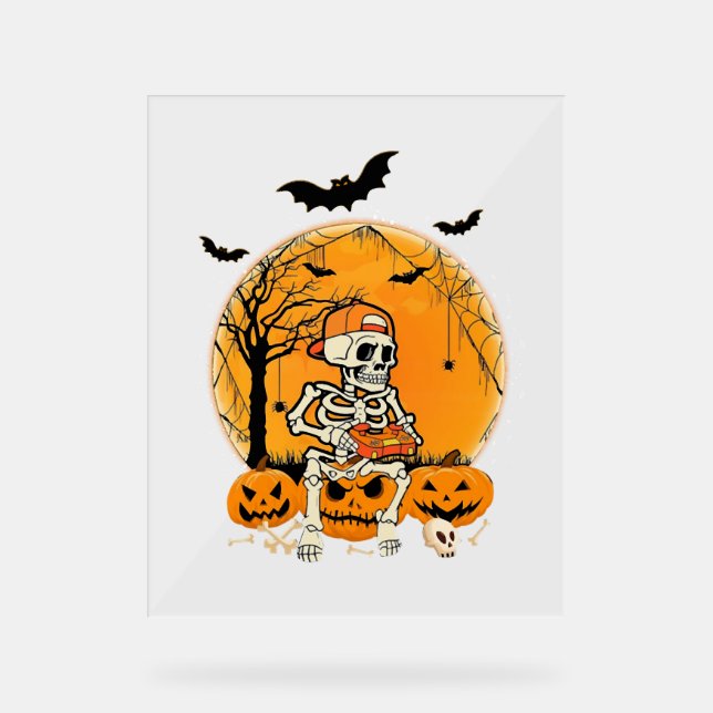 Señal Acrílica Halloween BonePumpkin (Anverso)