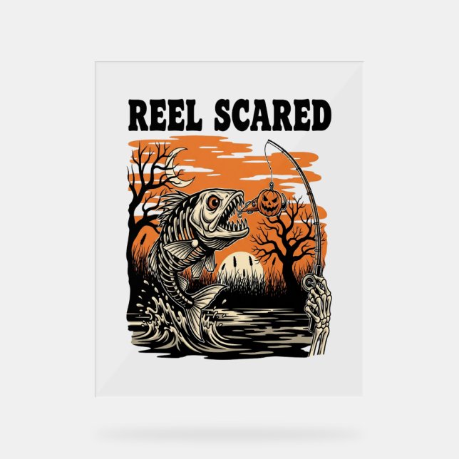 Señal Acrílica Halloween de Pesca para Niños Pequeños (Anverso)