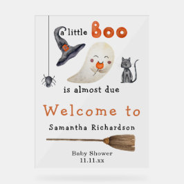 Señal Acrílica Halloween Ghost Bienvenida a la ducha bebé