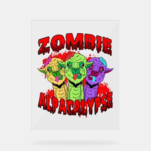 Señal Acrílica Halloween Llama Alpaca Funny Lama Glama regalo de  (Anverso)