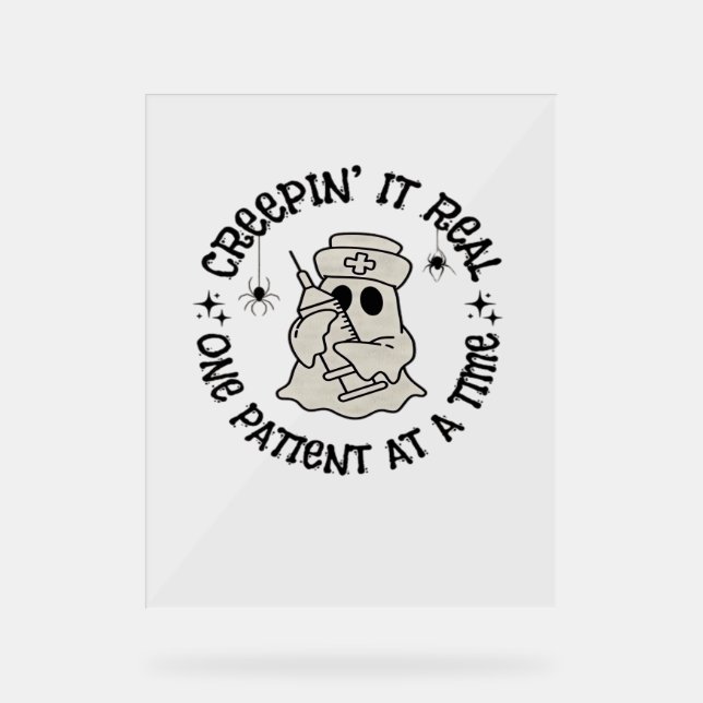 Señal Acrílica Halloween sobre la salud, un paciente real (Anverso)