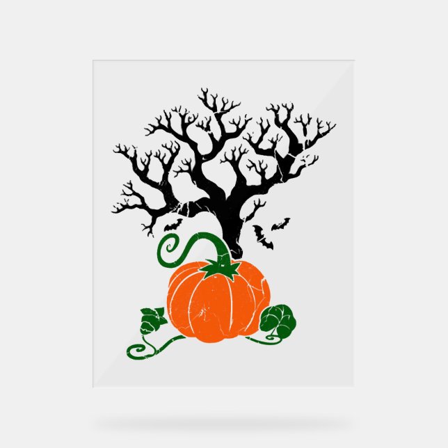Señal Acrílica Halloween Tree Fall Camisetas Halloween Sweatshirt (Anverso)