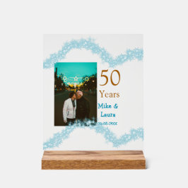 Señal Acrílica Happy 50th anniversary add couple name date weddin