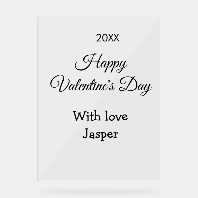 Señal Acrílica Happy Valentine's day name love simple year stylis (Anverso)