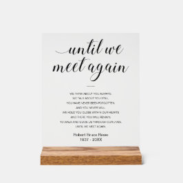 Señal Acrílica Hasta que nos volvamos a encontrar poema funerario