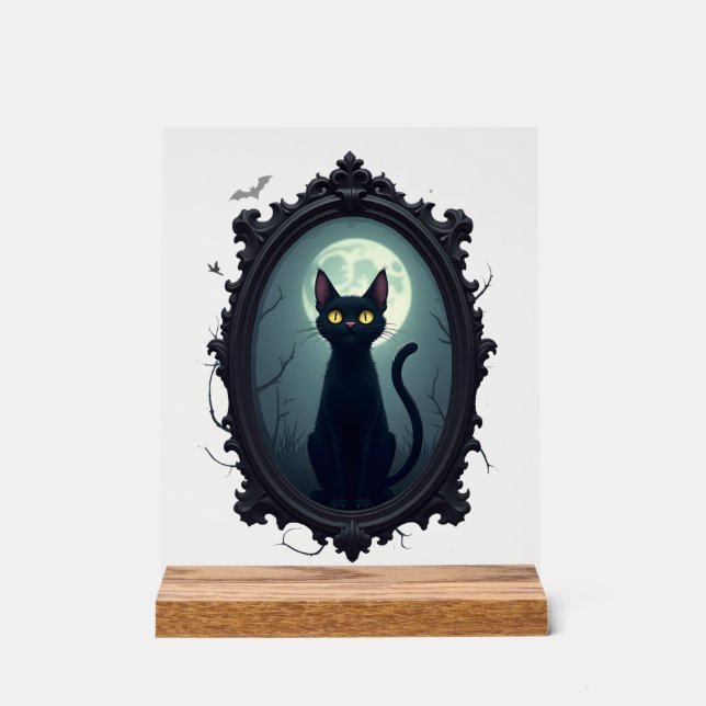 Señal Acrílica Haunted Cat Mirror (Anverso)