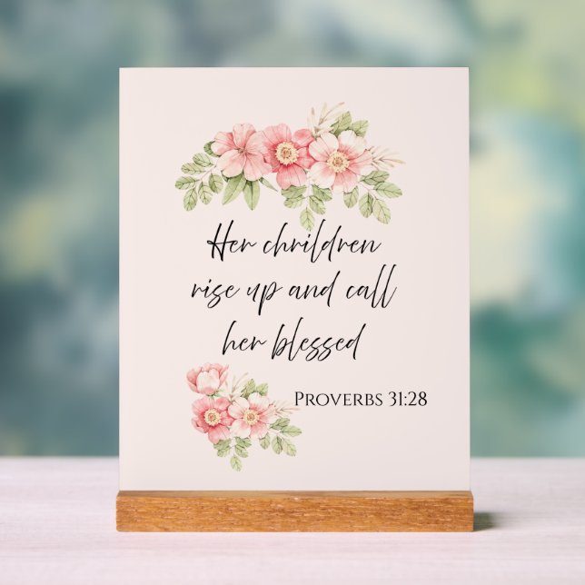 Señal Acrílica Her children rise up and call her blessed  (Neutral )