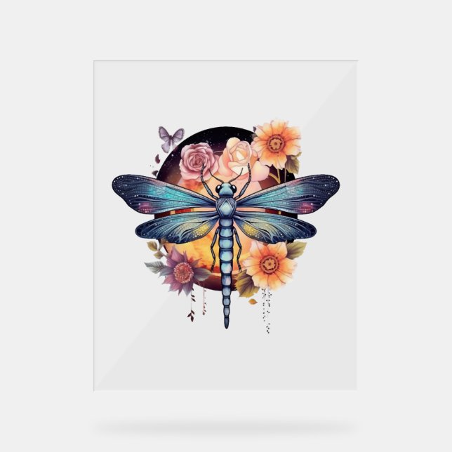 Señal Acrílica Hermosa libélula (Anverso)