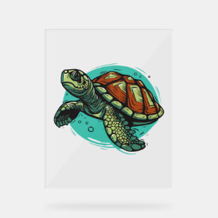 Señal Acrílica Hermoso Ilustracion de arte de vectores de tortuga