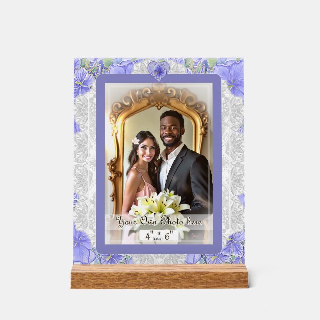 Señal Acrílica Hibiscus & lace BLUE (Anverso)