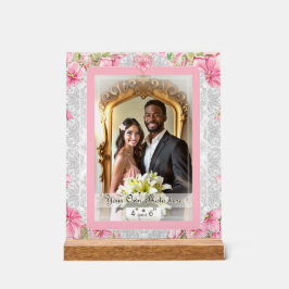 Señal Acrílica Hibiscus & lace PINK